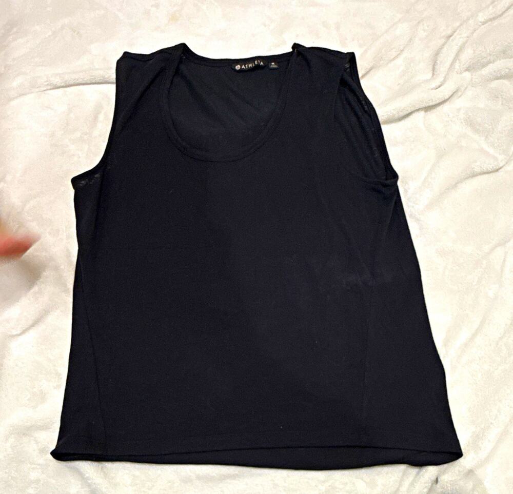 Athleta Black Scoop Neck Sleeveless Lightweight Gym Tank Top, Women's M